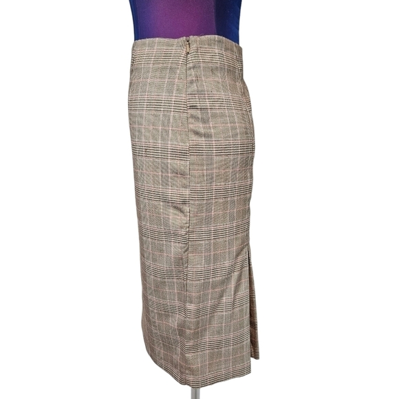 A. Byer‎ Tan & Pink Plaid Pencil Skirt Size 3 Juniors i89 - Picture 2 of 6